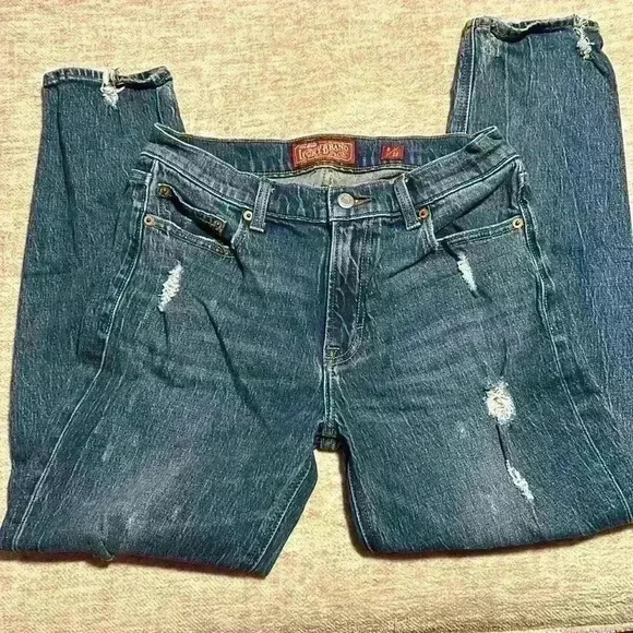 Lucky Brand sz 2 / 26 jeans distressed skinny medium wash Sienna Slim Boyfriend - Picture 5 of 6